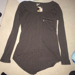 brown long sleeve shirt
